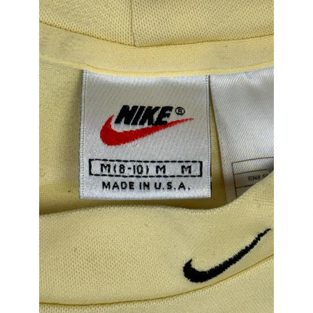 Vintage Nike Fit Long Sleeve Shirt Yellow‎ Black Mock Neck Mens Medium USA Made